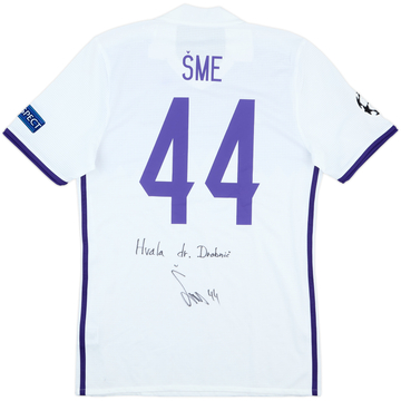 2017-18 NK Maribor Match Issue Signed Champions League Away Shirt Sme #44
