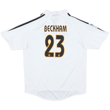 2004-05 Real Madrid Home Shirt Beckham #23 - 8/10 - (M.Boys)