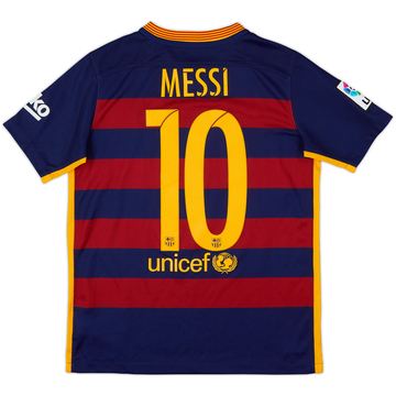 2015-16 Barcelona Home Shirt Messi #10 - 8/10 - (L.Boys)