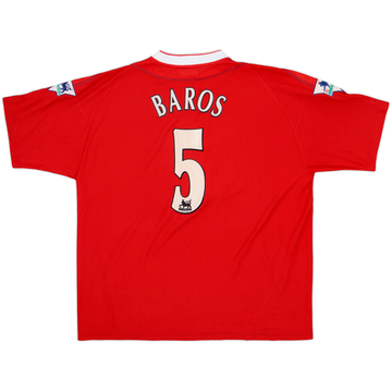 2002-04 Liverpool Home Shirt Baros #5 - 5/10 - (XL)