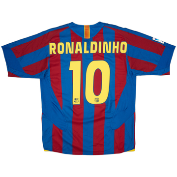 2005-06 Barcelona Home Shirt Ronaldinho #10 - 7/10 - (L)