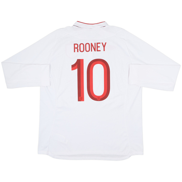 2012-13 England Home L/S Shirt Rooney #10 - 10/10 - (XXL)