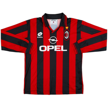 1995-96 AC Milan Home L/S Shirt - 8/10 - (XL.Boys)