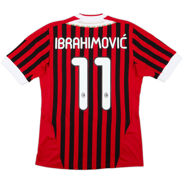 2011-12 AC Milan Home Shirt Ibrahimovic #11 - 9/10 - (S)