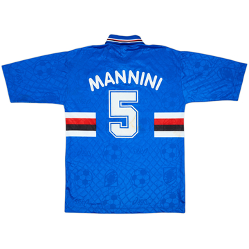1995-96 Sampdoria Home Shirt Mannini #5 - 6/10 - (XXL)