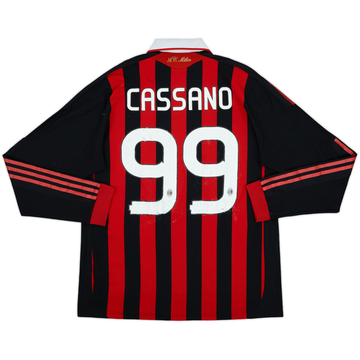 2009-10 AC Milan Player Issue Home L/S Shirt Cassano #99 - 4/10 - (L)