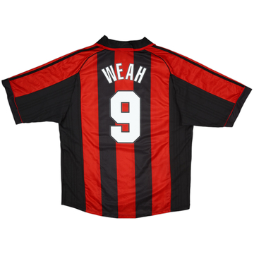 1998-00 AC Milan Home Shirt Weah #9 - 8/10 - (XL)