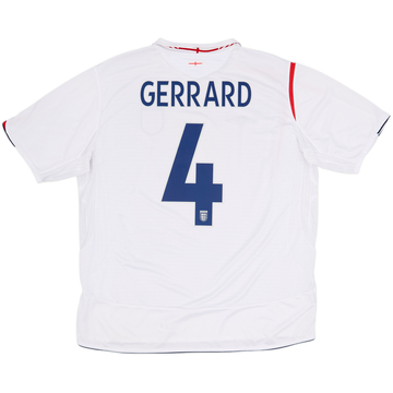 2005-07 England Home Shirt Gerrard #4 - 6/10 - (XXL)
