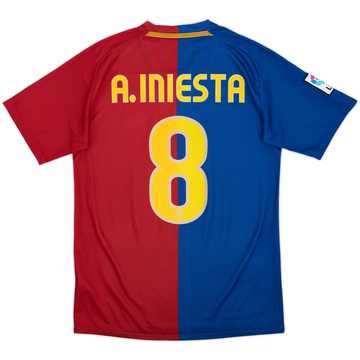 2008-09 Barcelona Home Shirt A.Iniesta #8 - 9/10 - (S)
