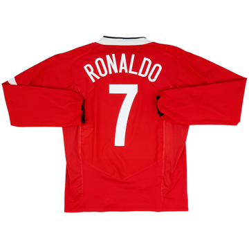 2004-06 Manchester United Home L/S Shirt Ronaldo #7 - 8/10 - (L)