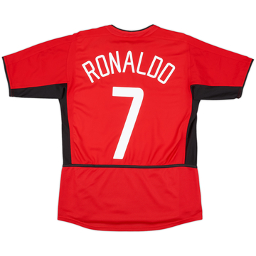 2002-04 Manchester United Home Shirt Ronaldo #7 - 8/10 - (XL.Boys)