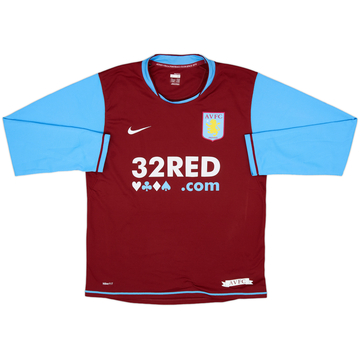 2007-08 Aston Villa Home L/S Shirt Mellberg - 10/10 - (M)