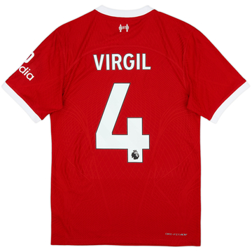 2023-24 Liverpool Authentic Home Shirt Virgil #4 - 10/10 - (S)