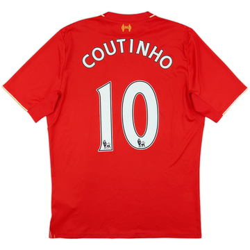 2015-16 Liverpool Home Shirt Coutinho #10 - 5/10 - (M)
