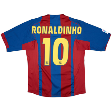 2004-05 Barcelona Home Shirt Ronaldinho #10 - 7/10 - (M)