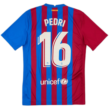 2021-22 Barcelona Home Shirt Pedri #16 - 10/10 - (S)