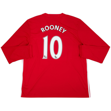 Camiseta de local del Manchester United 2016-17 L/S Rooney #10 - 8/10 - (XXL)