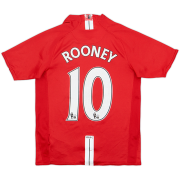 2007-09 Manchester United Home Shirt Rooney #10 - 4/10 - (L.Boys)