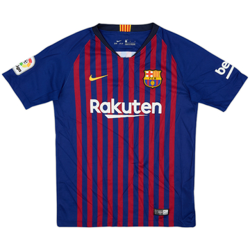 2018-19 Barcelona Home Shirt - 8/10 - (L.Boys)