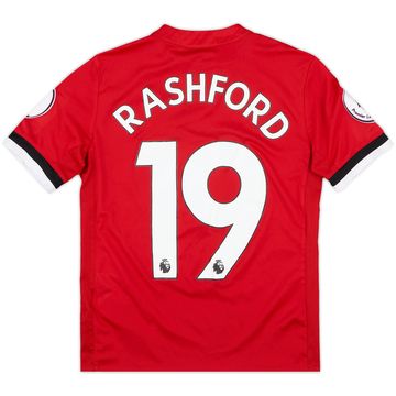 2017-18 Manchester United Home Shirt Rashford #19 - 6/10 - (M.Boys)