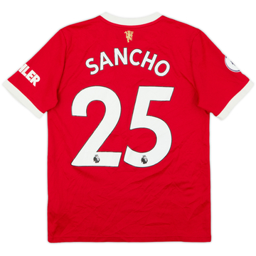 2021-22 Manchester United Home Shirt Sancho #25 - 8/10 - (L.Boys)