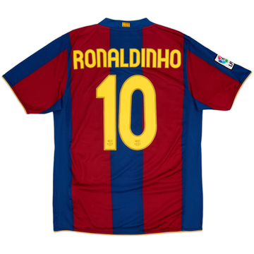 2007-08 Barcelona Home Shirt Ronaldinho #10 - 7/10 - (M)