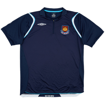 2007-08 West Ham 1/4 Zip Polo Shirt - 10/10 - (L)