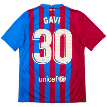 2021-22 Barcelona Home Shirt Gavi #30 - 8/10 - (M)
