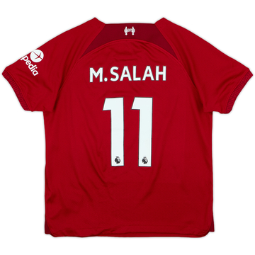 2022-23 Liverpool Home Shirt Salah #11 - 8/10 - (7-8 Years)