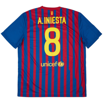 2011-12 Barcelona Home Shirt A.Iniesta #8 - 8/10 - (XL)