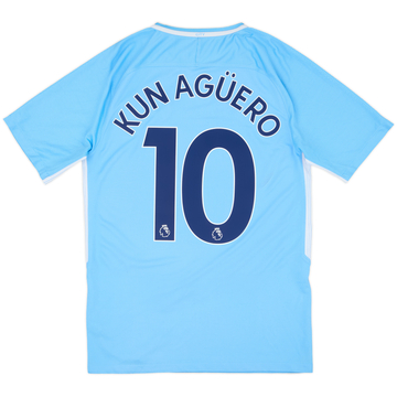 2017-18 Manchester City Home Shirt Kun Aguero #10 - 9/10 - (S)