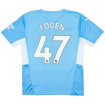 2021-22 Manchester City Home Shirt Foden #47 - 9/10 - (M)