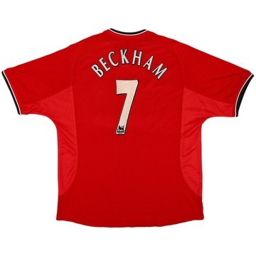 2000-02 Manchester United Home Shirt Beckham #7 - 7/10 - (XL)