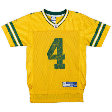 2005-06 Green Bay Packers Favre #4 Reebok On Field Alternate Jersey - 5/10 - (M.Boys)