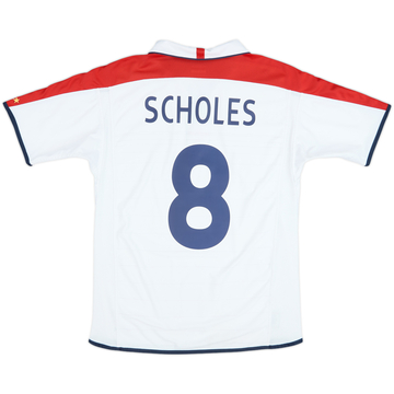 2003-05 England Home Shirt Scholes #8 - 6/10 - (M)