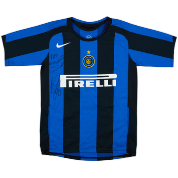 2005-06 Inter Milan Signed Home Shirt - 7/10 - (M.Boys)