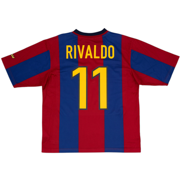 1998-00 Barcelona Basic Home Shirt Rivaldo #11 - 9/10 - (M)