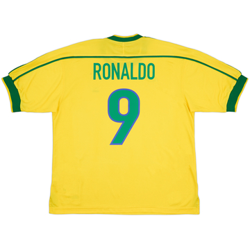 1998-00 Brazil Home Shirt Ronaldo #9 - 8/10 - (L)