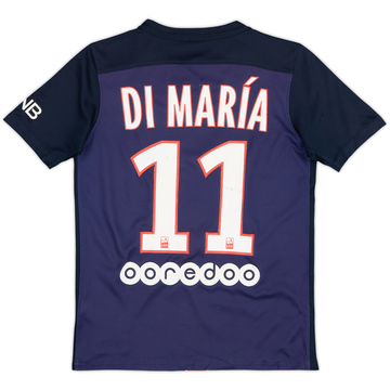Camiseta de local de Paris Saint-Germain 2015-16 DiMaria #11 - 6/10 - (M. Niños)