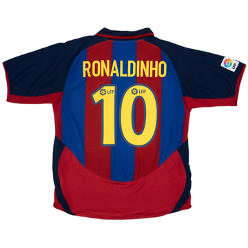 2003-04 Barcelona Home Shirt Ronaldinho #10 - 8/10 - (L)