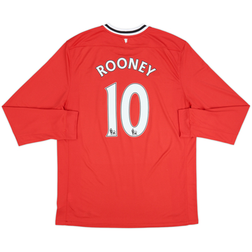 2011-12 Manchester United Home L/S Shirt Rooney #10 - 8/10 - (XXL)