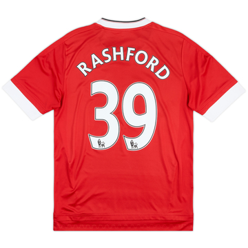 2015-16 Manchester United Home Shirt Rashford #39 - 9/10 - (XL.Boys)