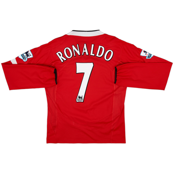 2004-06 Manchester United Home L/S Shirt Ronaldo #7 - 8/10 - (S)