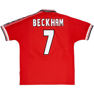 1998-00 Manchester United Home Shirt Beckham #7 - 8/10 - (XL)