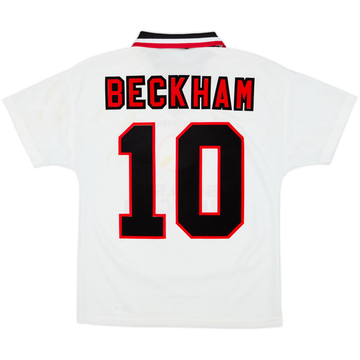 1996-97 Manchester United Away Shirt Beckham #10 - 8/10 - (Y)