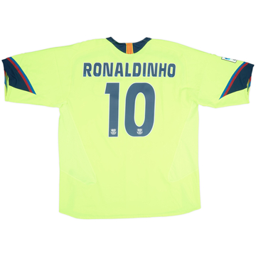 Camiseta de visitante del Barcelona 2005-06 Ronaldinho #10 - 7/10 - (XXL)