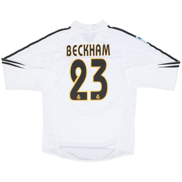 2004-05 Real Madrid Home L/S Shirt Beckham #23 - 10/10 - (S)