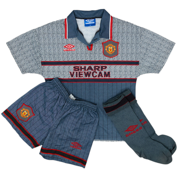 1995-96 Manchester United Away Full Kit - 7/10 - (L.Boys)
