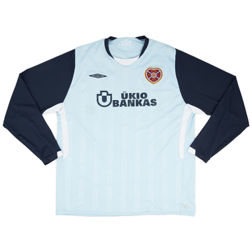 2009-10 Hearts Away L/S Shirt - 7/10 - (XXL)
