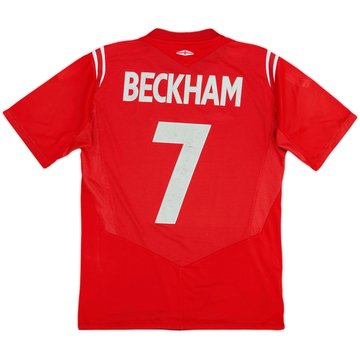2004-06 England Away Shirt Beckham #7 - 6/10 - (XL.Boys)